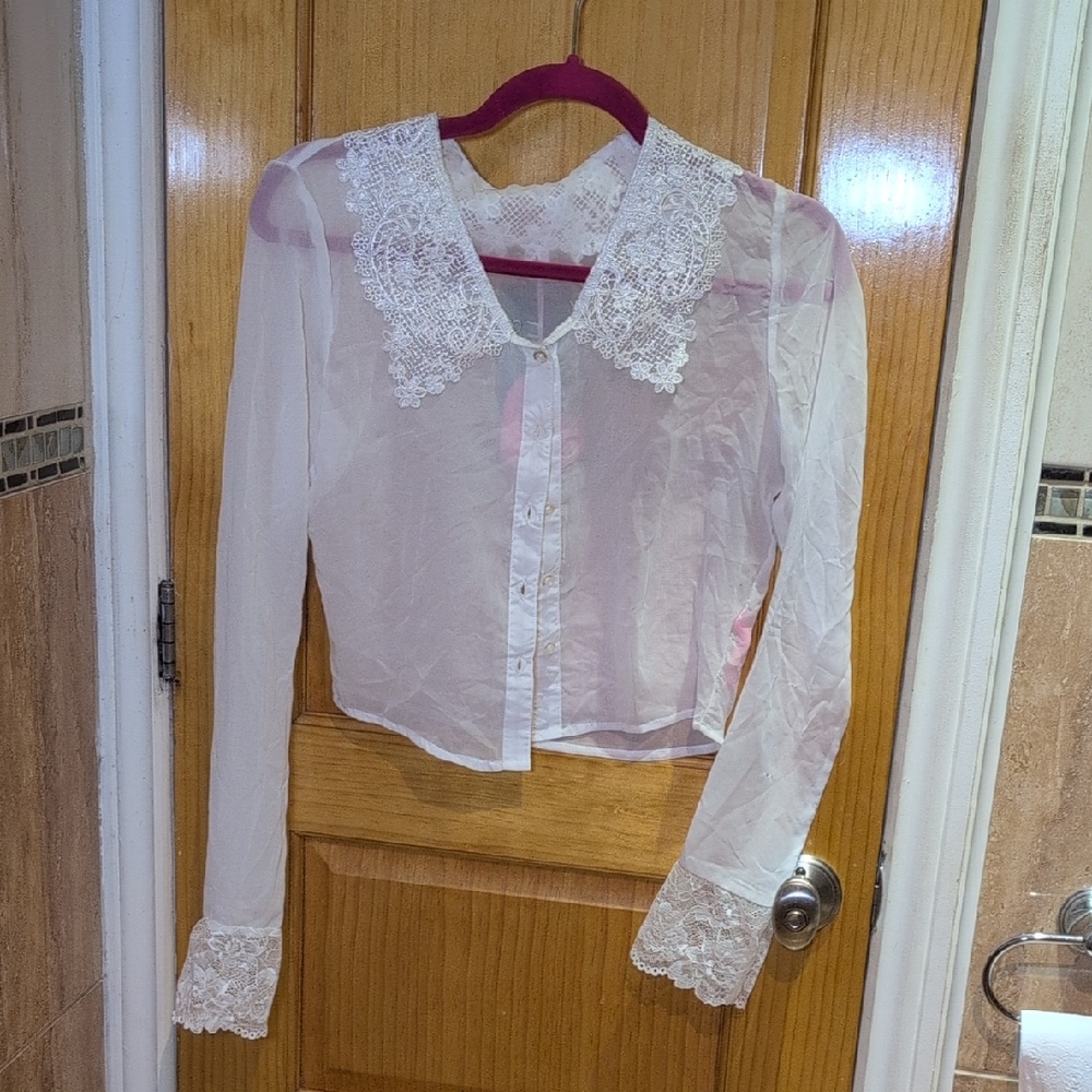 Sugar Thrillz White Lace Blouse